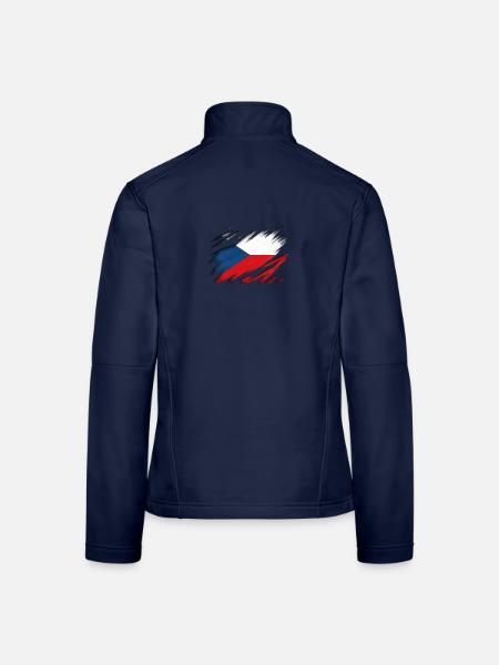 Tschechische Flagge - Frauen Softshelljacke - Navy - Hinten