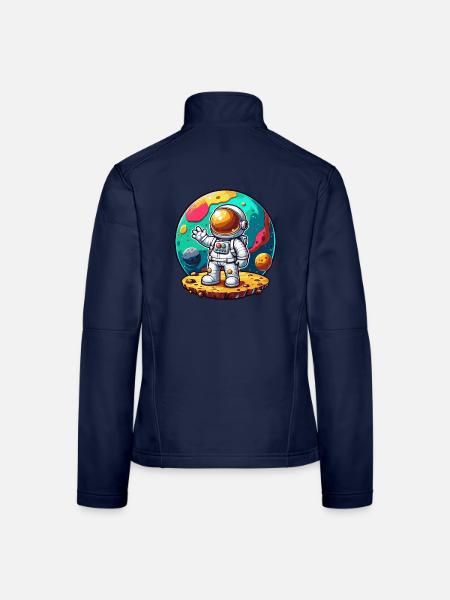 Kleiner Astronaut – Türkisplanet - Frauen Softshelljacke - Navy