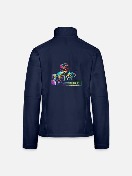 Scharfsinniger Mikrobiologe Laboralltag - Frauen Softshelljacke - Navy - Hinten