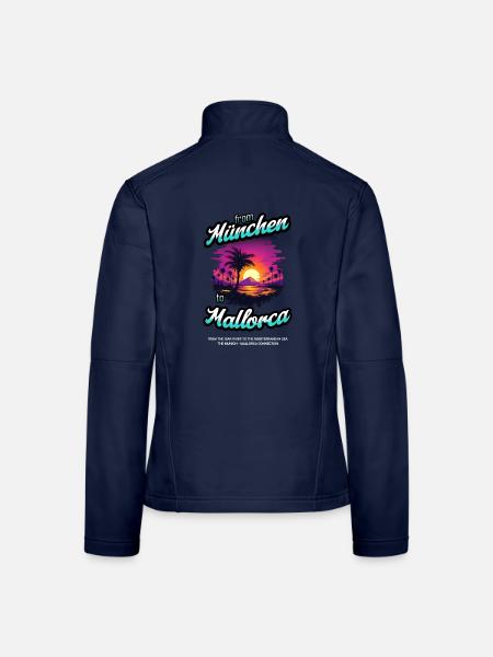 From München to Mallorca - Blue Text Edition - Frauen Softshelljacke - Navy - Hinten