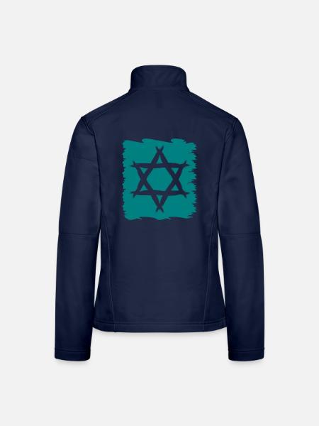 Davidstern neu - Frauen Softshelljacke - Navy - Hinten