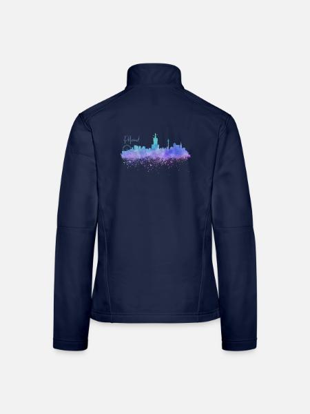 Polen - Frauen Softshelljacke - Navy - Hinten