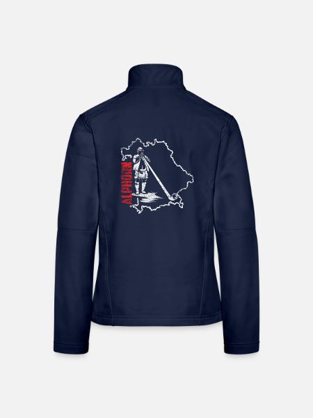 Klangvolles Alphorn Trachtenfest - Frauen Softshelljacke - Navy - Hinten