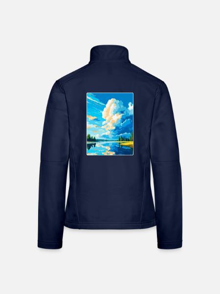 Leksand Schweden Vintage Reiseplakat Souvenir WPA - Frauen Softshelljacke - Navy