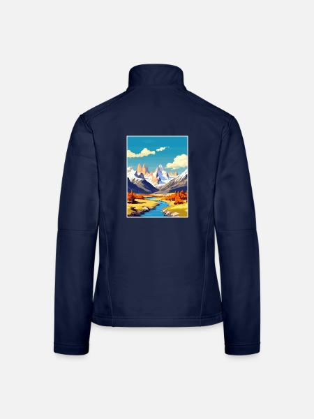 Santa Cruz Argentinien Vintage Reiseposter WPA Kunst - Frauen Softshelljacke - Navy - Hinten