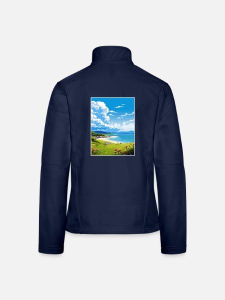 Pegasus Bay Baygift Neuseeland Reiseposter - Frauen Softshelljacke - Navy