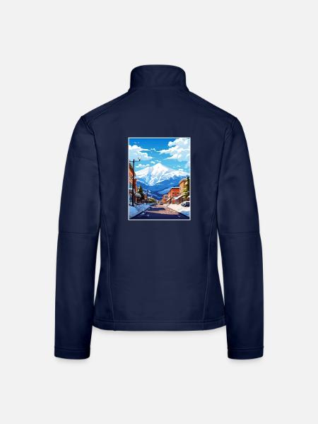Brian Head Utah Vintage Reiseposter WPA Souvenir - Frauen Softshelljacke - Navy - Hinten