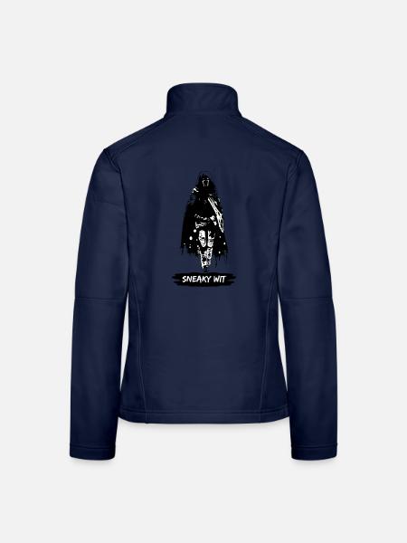 Witziger Hinterhalt - Frauen Softshelljacke - Navy - Hinten