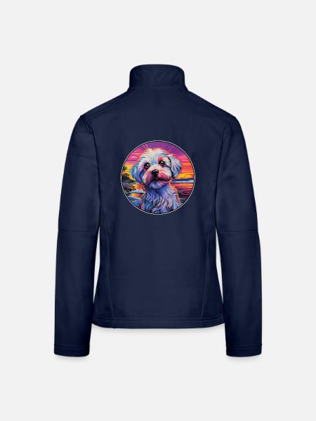 Dandie Dinmont Terrier Hunderasse Bunte Karikatur - Frauen Softshelljacke - Navy