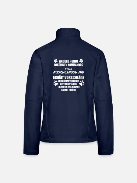 Mein Mischlingshund lustiger Spruch - Frauen Softshelljacke - Navy - Hinten