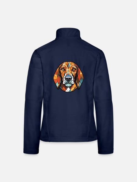Bosnischer rauer Jagdhund Hunderasse Aquarell - Frauen Softshelljacke - Navy