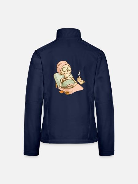 Halloween Skelett Selfcare - Frauen Softshelljacke - Navy - Hinten