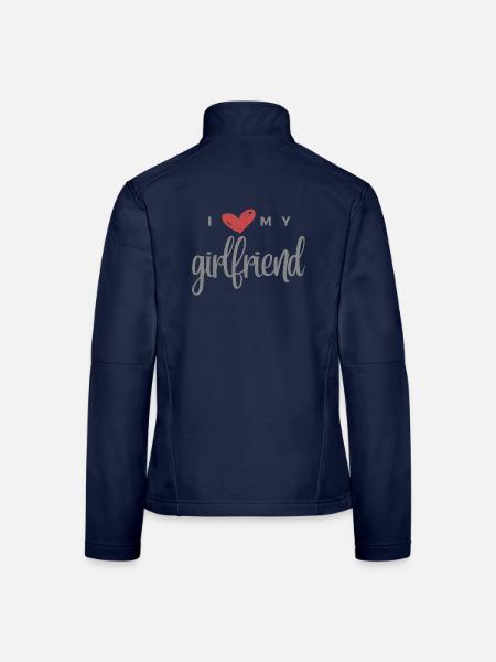 I Love My Girlfriend - Frauen Softshelljacke - Navy