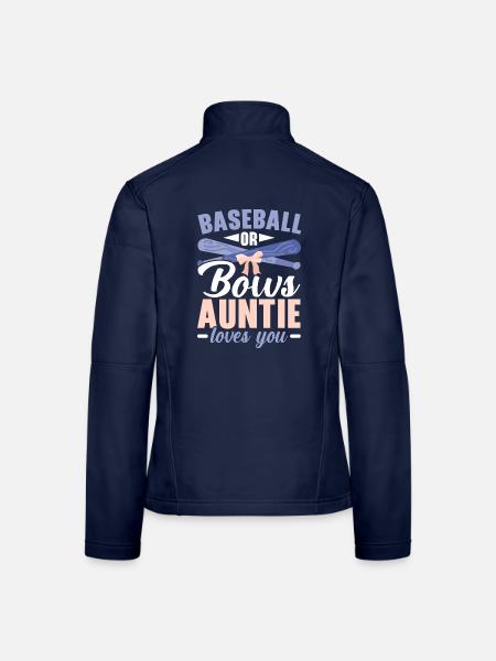 Baseball oder Bögen Tante liebt dich Baby Reveal - Frauen Softshelljacke - Navy - Hinten