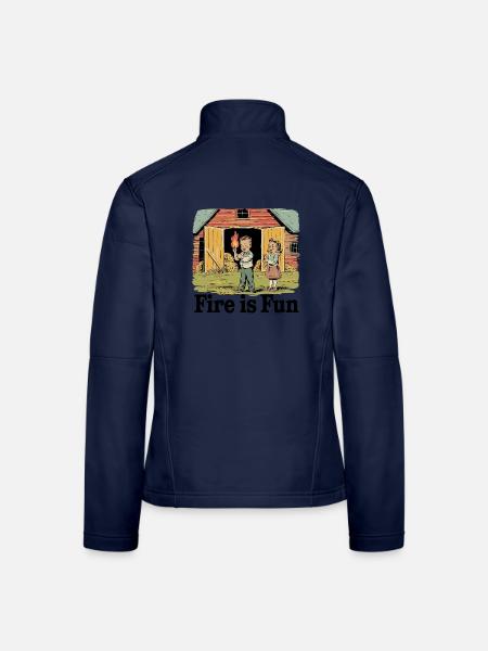 Fire is fun - Frauen Softshelljacke - Navy - Hinten