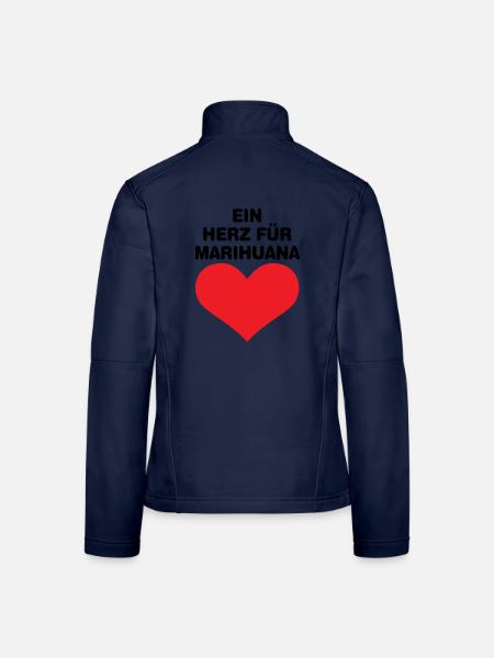 Ein Herz für Marihuana - Frauen Softshelljacke - Navy - Hinten