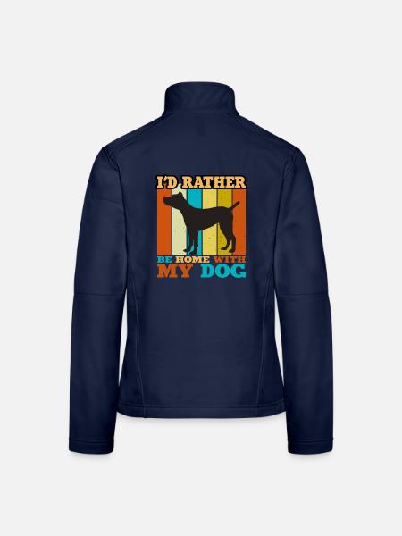Cane Corso Hundeliebhaber Silhouette Vintage Sonnenuntergang - Frauen Softshelljacke - Navy - Hinten