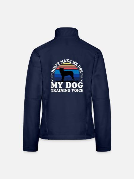 Blue Heeler Hund Liebhaber Silhouette Vintage Sonnenuntergang - Frauen Softshelljacke - Navy - Hinten