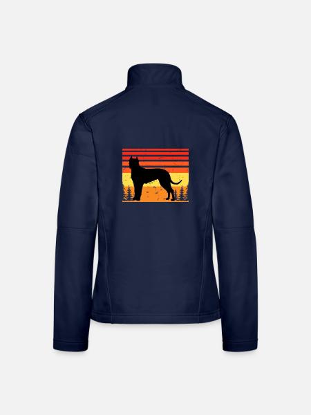 Cordoba Kampfhund Liebhaber Silhouette Retro Sonnenuntergang - Frauen Softshelljacke - Navy - Hinten