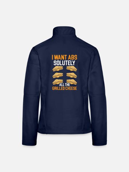 Ich will unbedingt den ganzen gegrillten Käse Käse - Frauen Softshelljacke - Navy - Hinten