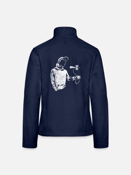 Pfiffiges Kendama Grifftechnik - Frauen Softshelljacke - Navy - Hinten