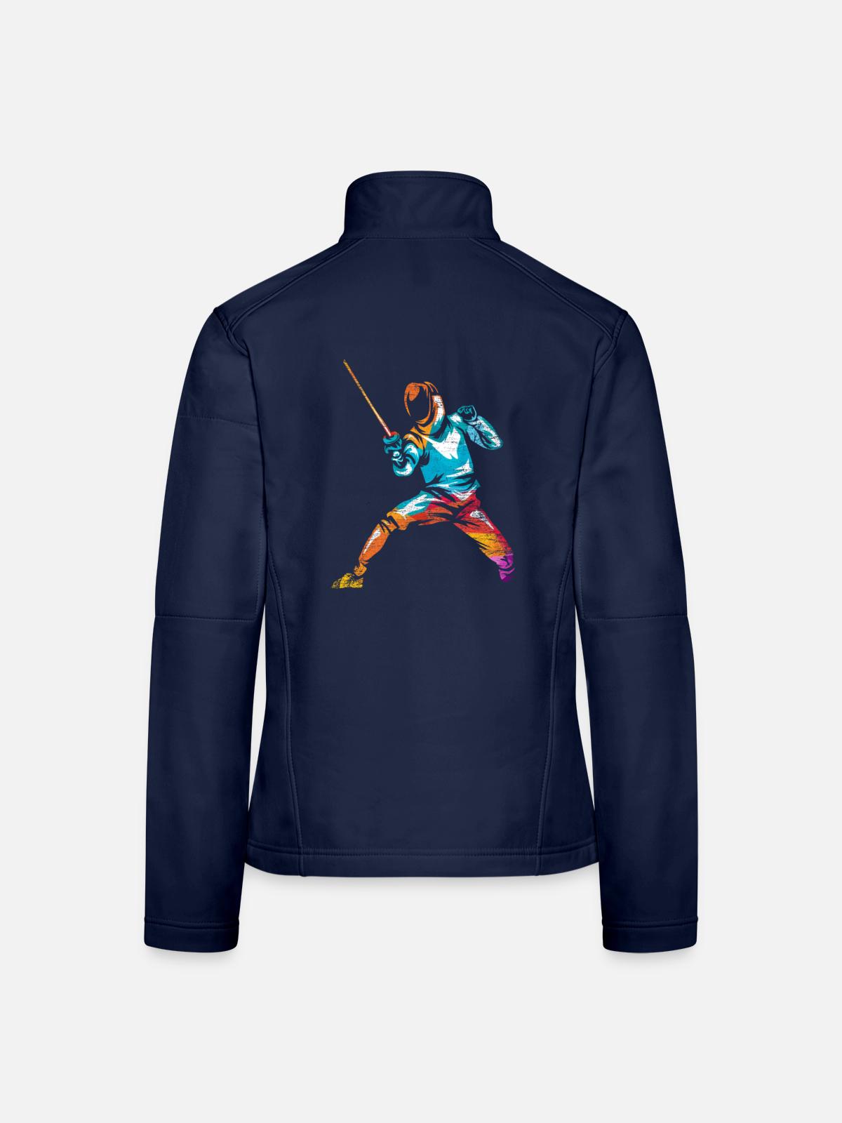 Mutiger Säbelfechter Mannschaftskampf - Frauen Softshelljacke - Navy - Hinten