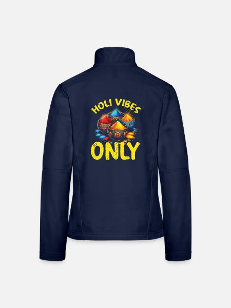 Happy Holi Grüße Hinduismus Indisches Fest - Frauen Softshelljacke - Navy - Hinten