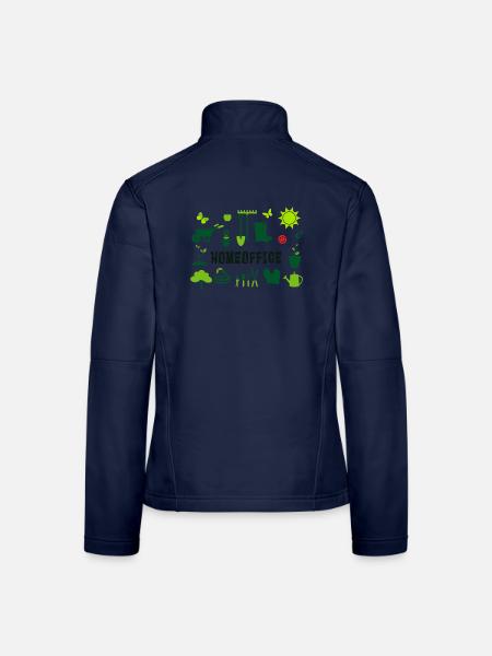 homeoffice im Garten - Frauen Softshelljacke - Navy - Hinten