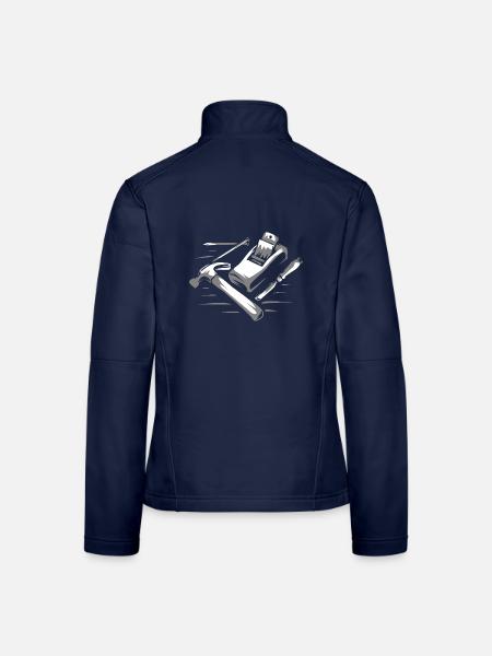 Geschickter Tischler Holzwerkstatt - Frauen Softshelljacke - Navy - Hinten