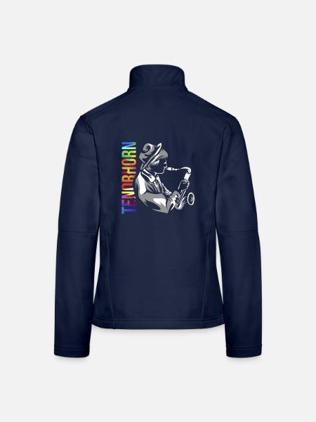 Funkelndes Tenorhorn Blasmusik - Frauen Softshelljacke - Navy - Hinten