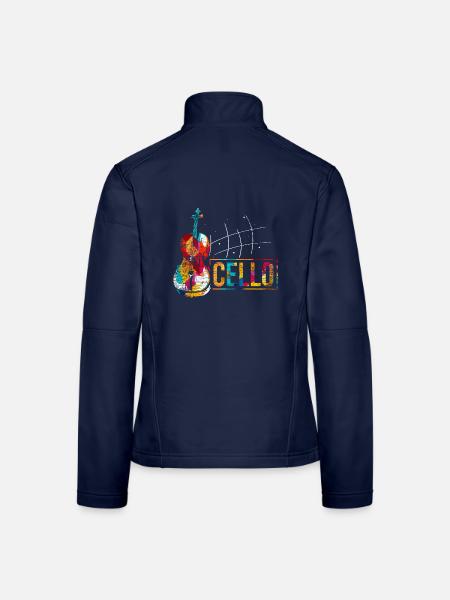 Elegischer Celloklang Orchester - Frauen Softshelljacke - Navy - Hinten