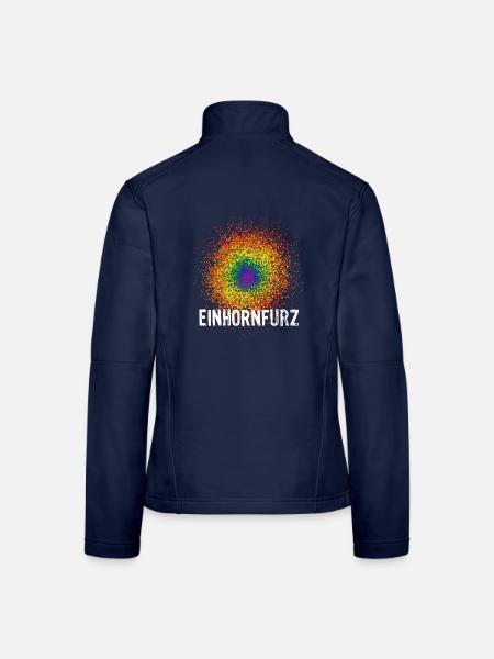 Regenbogen - Einhorn - Furz - Konfetti - Sarkasmus - Frauen Softshelljacke - Navy - Hinten