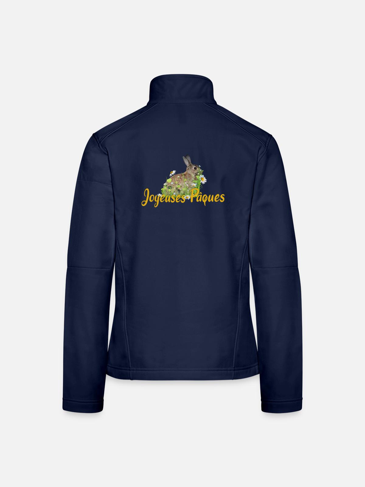 Joyeuses Paques Frohe Ostern - Frauen Softshelljacke - Navy - Hinten