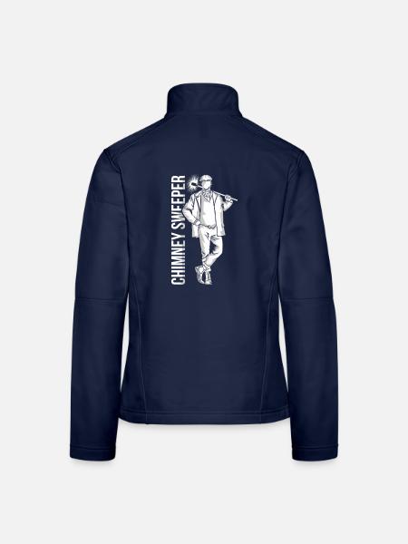Sauberer Schornsteinfeger Kaminreinigung - Frauen Softshelljacke - Navy - Hinten