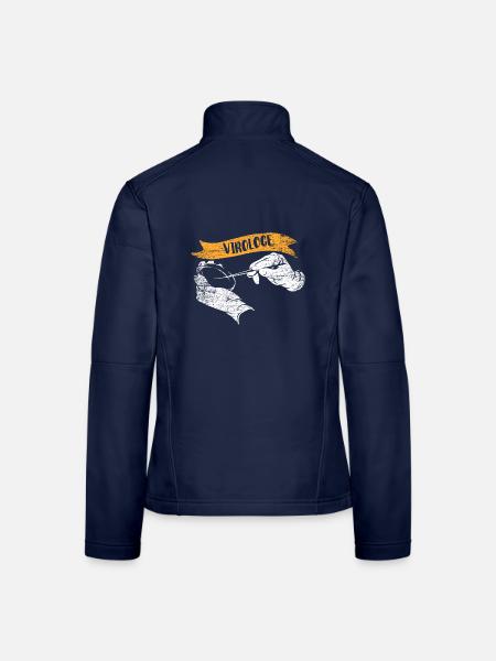 Scharfsinniger Virologe Mikroskop - Frauen Softshelljacke - Navy - Hinten