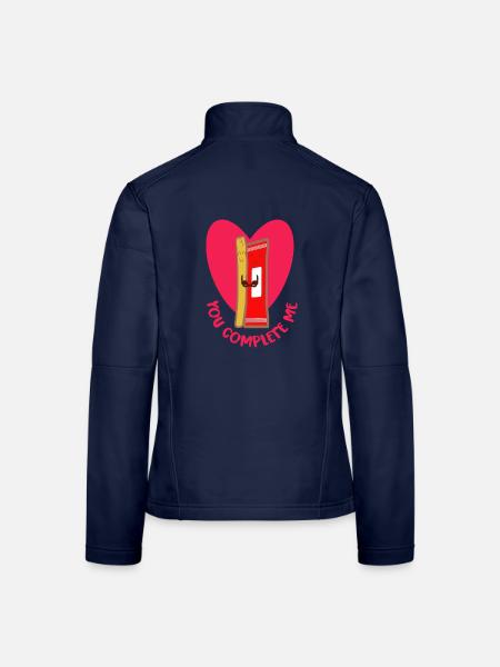 Knusprige Frittenliebe Pärchen - Frauen Softshelljacke - Navy - Hinten