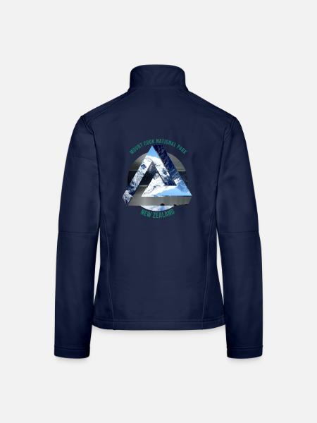 Eisiger Mount Cook Gipfelsturm - Frauen Softshelljacke - Navy - Hinten