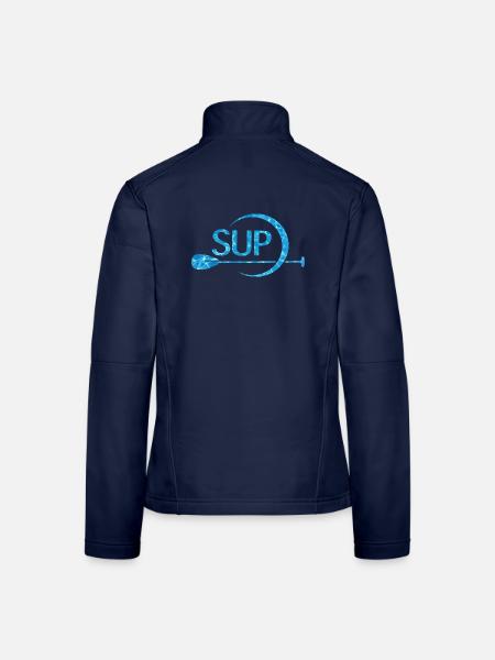 SUP – Stand Up Paddling Wasser-Design - Frauen Softshelljacke - Navy - Hinten