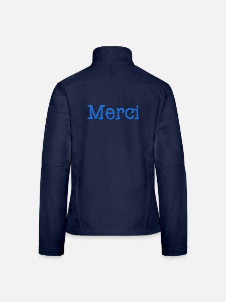 GELIEBTE. VIELEN DANK. DANKE, HERRIN. GESCHENK - Frauen Softshelljacke - Navy - Hinten