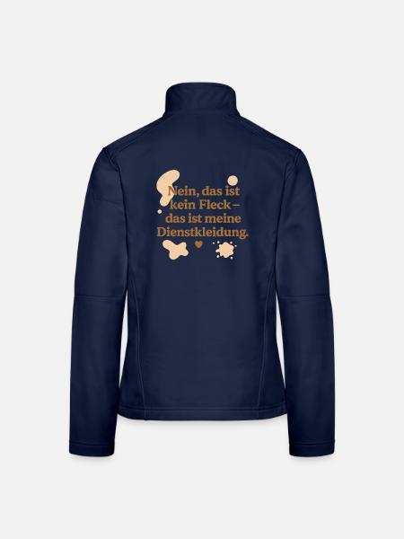 Das ist kein Fleck! (beige) - Frauen Softshelljacke - Navy - Hinten
