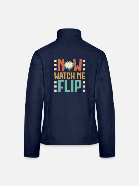 Now Watch Me Flip Trampolining Trampolin - Frauen Softshelljacke - Navy