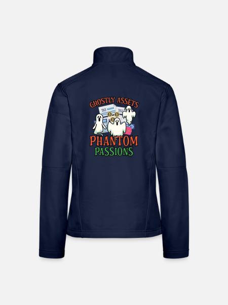 Geisterhaftes Vermögen Phantom Leidenschaften Grus - Frauen Softshelljacke - Navy - Hinten