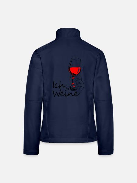 Ich weine - Frauen Softshelljacke - Navy - Hinten