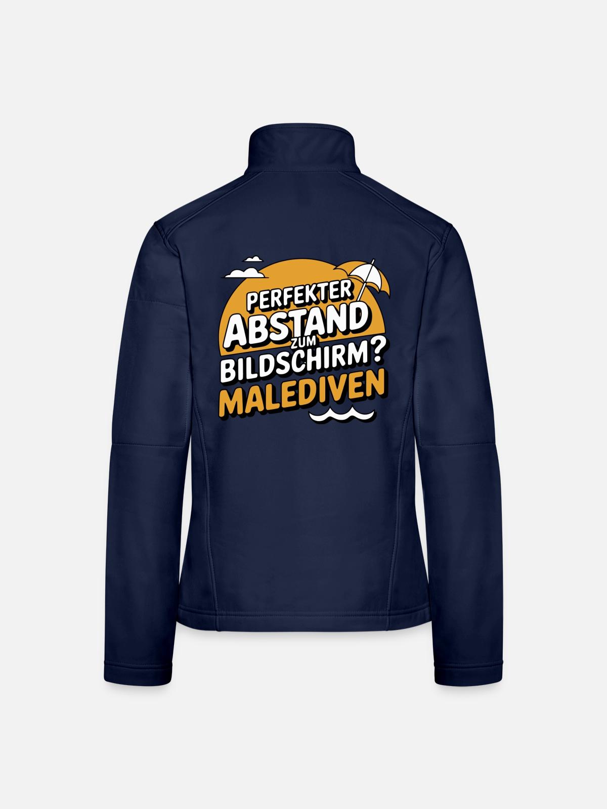Perfekter Abstand Bildschirm Malediven - Frauen Softshelljacke - Navy - Hinten
