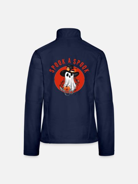 Erschrecke einen Spuk! - Frauen Softshelljacke - Navy - Hinten