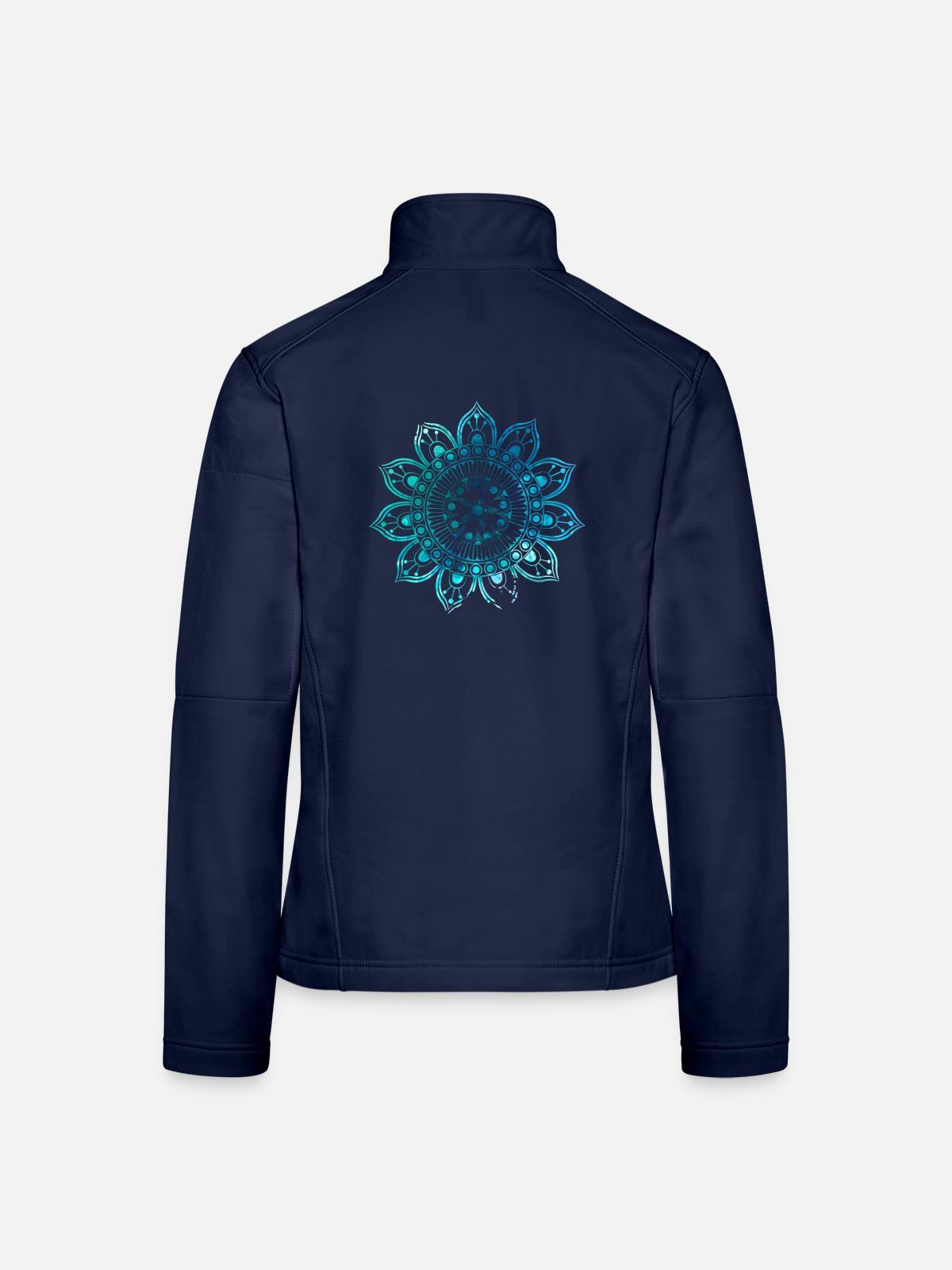 Mandala - Blau - Frauen Softshelljacke - Navy - Hinten