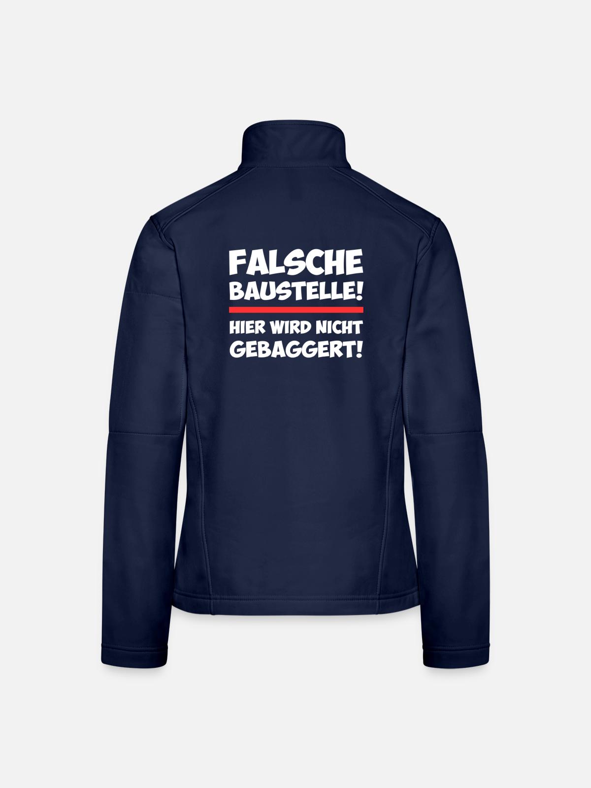 Falsche Baustelle - Frauen Softshelljacke - Navy - Hinten