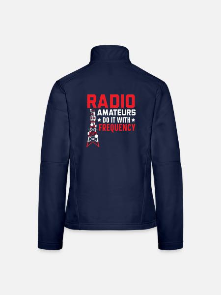 Funkamateure machen es mit der Frequenz Amateurfun - Frauen Softshelljacke - Navy - Hinten