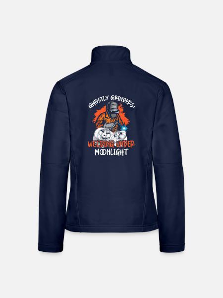 Geisterhafte Schleifer: Schweißen im Mondschein - Frauen Softshelljacke - Navy - Hinten