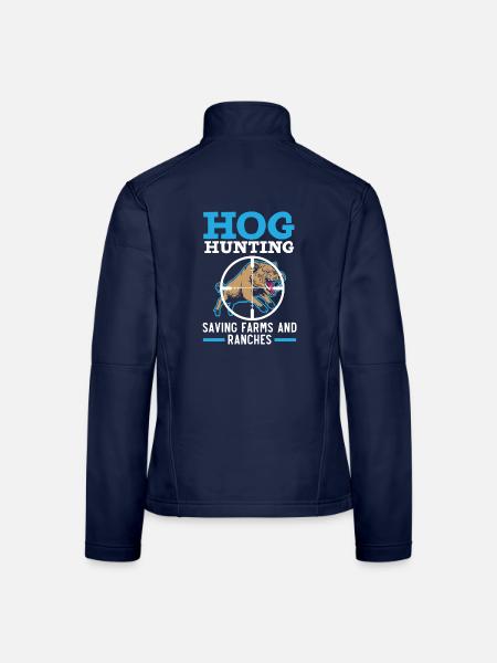 Schweinejagd Rettung von Farmen und Ranches Wildsc - Frauen Softshelljacke - Navy - Hinten